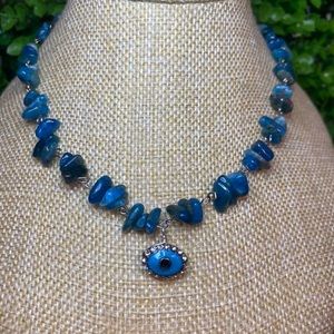 Evil Eye Apatite Stone Choker Nexklace